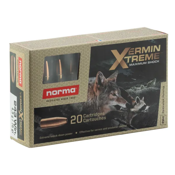 Norma .243 Winchester balle VerminXtreme 76gr / 4,9g 76 grains