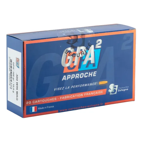20 cartouches Sologne .300 WM balle GPA² 168 gr / 10,9 g SOLOGNE GPA 2 300 WM  168 GRS 10.9 GR BTE/20