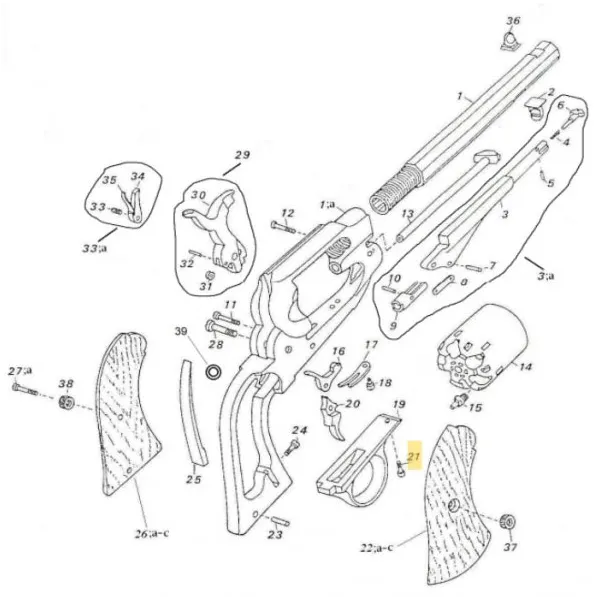 Pièces de remplacement pour Pedersoli modèles Remington RESSORT ELEVATEUR REMINGTON - Réf Peder. : 0800REM36