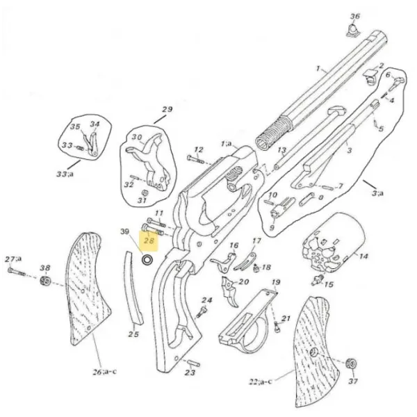 Pièces de remplacement pour Pedersoli modèles Remington VIS DE CHIEN PATTERN (REM28) - Réf Peder. : 0800100037