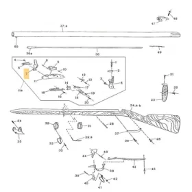 Pièces détachées pour fusil 1777 Pedersoli Ressort de baguette 1777 - SPRING ROD AN IX - Réf Peder. : 0800003702