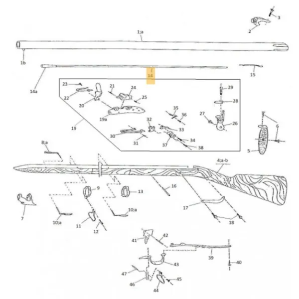 Pièces détachées pour fusil 1777 Pedersoli VIS EMBOUCHOIR 1777 - Réf Peder. : M70PFC5637