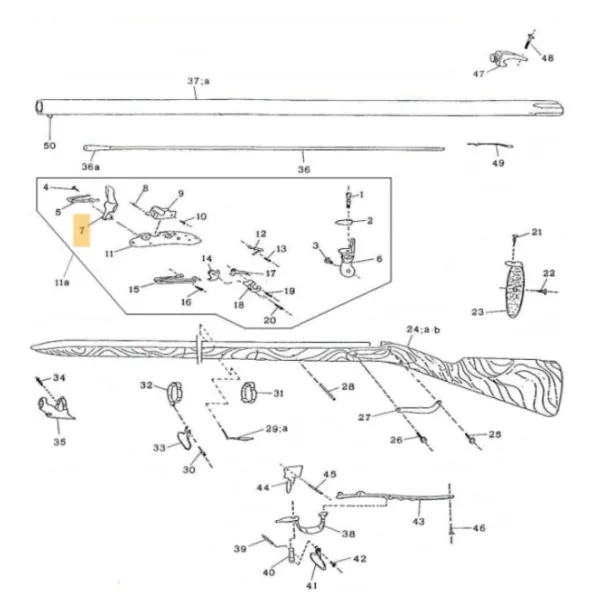 Pièces détachées pour fusil 1777 Pedersoli VIS EMBOUCHOIR 1777 - Réf Peder. : M70PFC5637