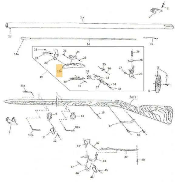 Pièces détachées pour fusil 1777 Pedersoli VIS EMBOUCHOIR 1777 - Réf Peder. : M70PFC5637