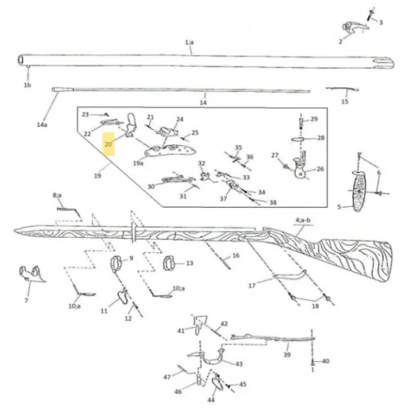 Pièces détachées pour fusil 1777 Pedersoli VIS EMBOUCHOIR 1777 - Réf Peder. : M70PFC5637