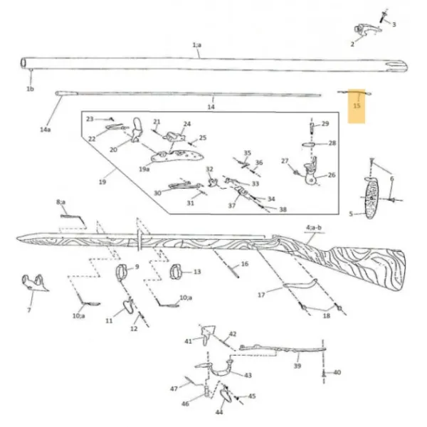 Pièces détachées pour fusil 1777 Pedersoli VIS EMBOUCHOIR 1777 - Réf Peder. : M70PFC5637
