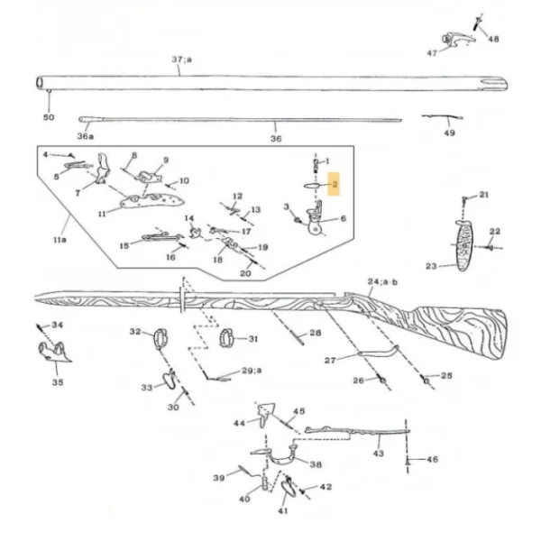Pièces détachées pour fusil 1777 Pedersoli VIS EMBOUCHOIR 1777 - Réf Peder. : M70PFC5637