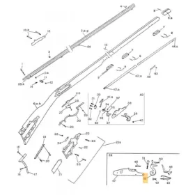 Pièces détachées pour fusil Kentucky Pedersoli Bride de noix KENT. BRIDLE - Réf Peder. : 0800002207