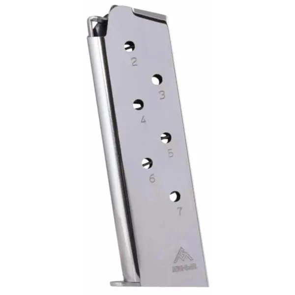 Chargeur MEC-GAR 1911 Full Size .45 ACP avec Talon (Noir ou Nickel) 1911 Full Size - 8 coups - Nickel