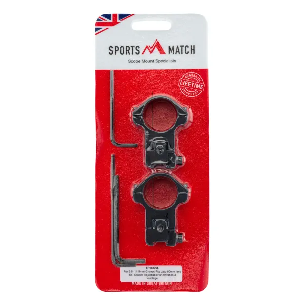 Colliers Sports Match pentés ajustable diam. 25.4 mm - rail de 11 mm - 0 à 50 MoA Colliers Sports Match ajustable Diam.2