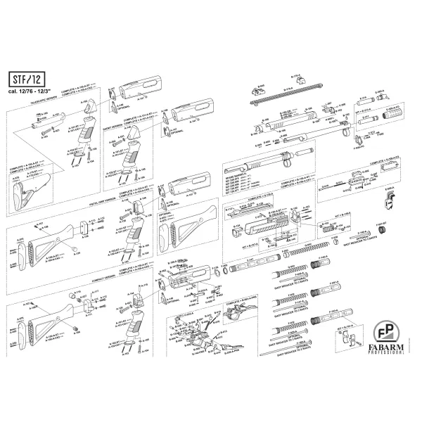 Pièces détachées fusil à pompe Fabarm STF12 Ressort butee de cartouche ellegi - euro 3 - rot 670