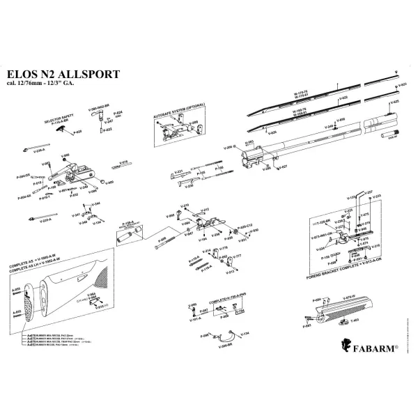 Pièces détachées Fabarm Elos N2 Allsport Tige d'éjecteur Droit Axis - STL - Elos