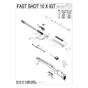 Pièces détachées Gamo Fast Shot 10x IGT 4.5 mm 34190 - Gamo Rondelle de Crosse (carabines Adultes)