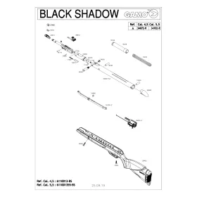 Pièces détachées Gamo Black Shadow 32310 - Gamo Support Guidon Shadow Dx Hunter Dx