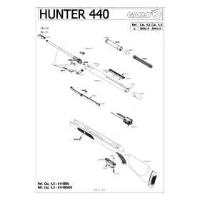 Pièces détachées GAMO Hunter 440 AS 19.9J 4.5 mm 27470 - Gamo Support Guidon