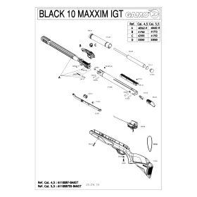 Pièces détachées GAMO Black 10x Maxxim IGT 29J 4.5 mm 36430 - Cache plastique Black fusion Match 1