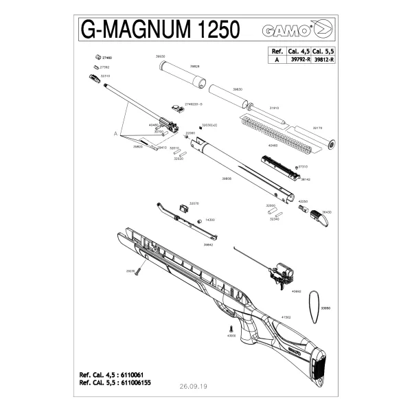 Pièces détachées Gamo G-Magnum 4.5 mm 40460 - Ressort de compression