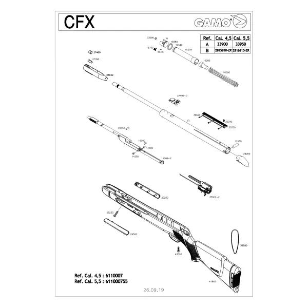 Pièces détachées Gamo CFX 4.5 mm 18380 - Gamo Joint Thorique Culasse Rotative Cfx