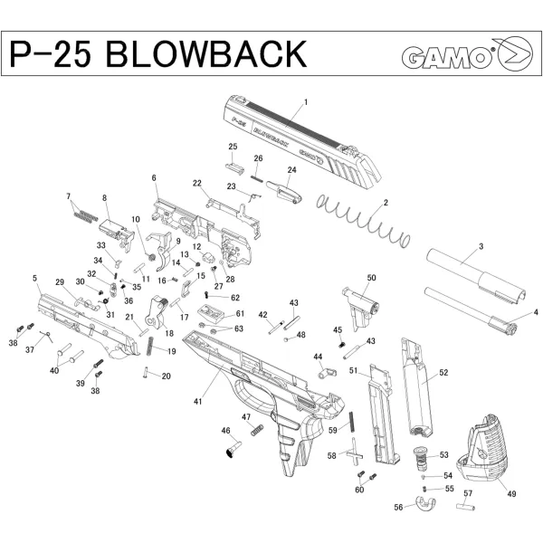 Pièces détachées Pistolet Gamo PT-25 Blowback Bouton de fixation du bouton de chargeur P25