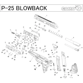 Pièces détachées Pistolet Gamo PT-25 Blowback Sortie magasin PT85- P25