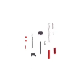Kit pièces cullase pistolet semi-automatique Polymer 80 PFS9 9mm PF-Series™ Slide Parts Kit Black/Red - Kit culasse PFS9