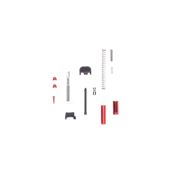 Kit pièces cullase pistolet semi-automatique Polymer 80 PFS9 9mm PF-Series™ Slide Parts Kit Black/Red - Kit culasse PFS9