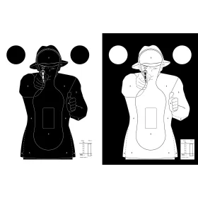 100 cibles cartons silhouette Police 51 x 71 cm Noire sur fond blanc