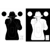 100 cibles cartons silhouette Police 51 x 71 cm Noire sur fond blanc