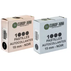 Pastilles autocollantes noires diam. 15 ou 19 mm Diam.15 mm