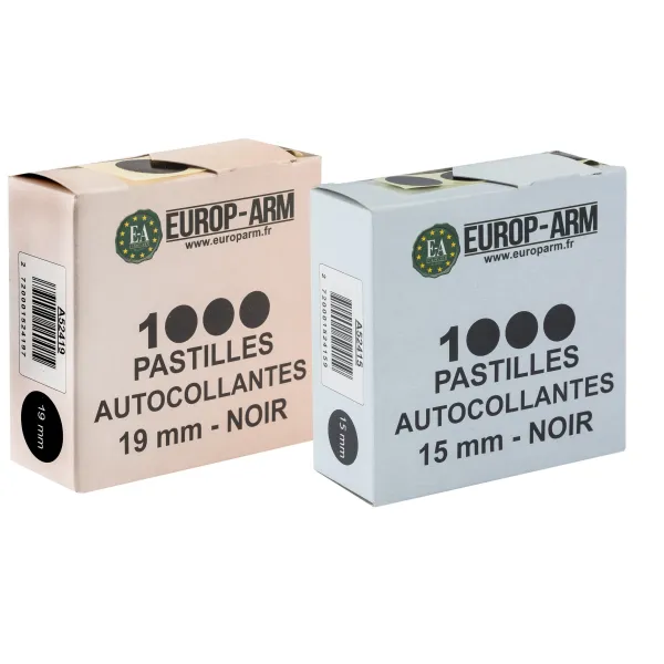 Pastilles autocollantes noires diam. 15 ou 19 mm Diam.15 mm