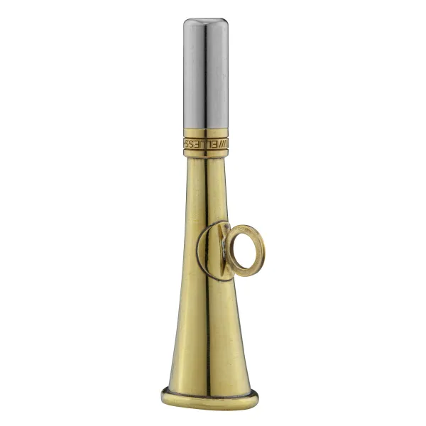 Corne de poche ronde 12 cm laiton poli - Elless Corne