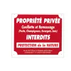 Panneau ''Propriété privée cueillette...'' 30 x 25 cm Aluminium