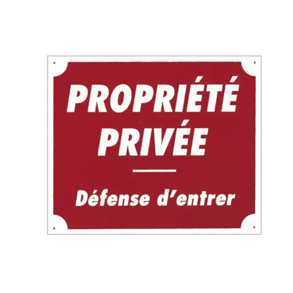 Panneau ''Propriété privée'' 30 x 25 cm Aluminium