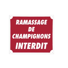 Panneau ''Ramassage de champignons interdit'' 30 x 25 cm Akilux