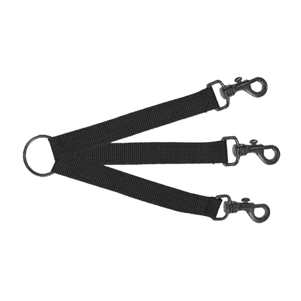Accouple nylon vert pour trois chiens