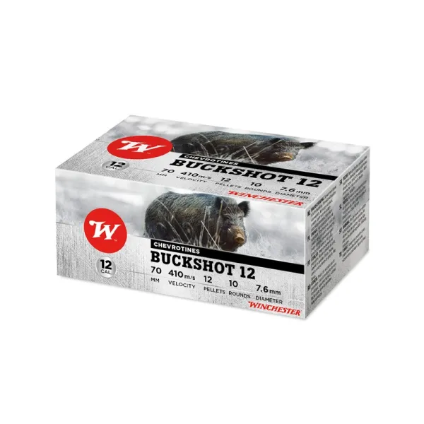 Cartouches Winchester chevrotines buckshot - Cal. 12/70 CHEVROTINES BUCKSHOT 9 grains