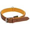 Colliers pour chien cuir marron, doublé cuir - Country Sellerie Collier cuir 35 cm