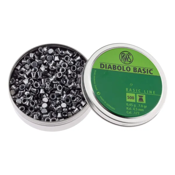 Boîte de 500 plombs diabolos basic plats cal. 4,5 mm