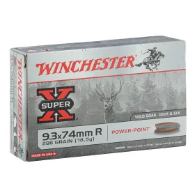 Cartouches Grande Chassse Winchester 9.3 x 74 Winchester  CAL 9,3 x 74R, 286gr,Super X Power Point -Bte 20