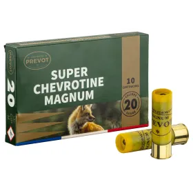 Cartouches Prevot chevrotines - Cal. 20/76 Cart. PREVOT 20/76 chevrotine 12 grains bte de 10