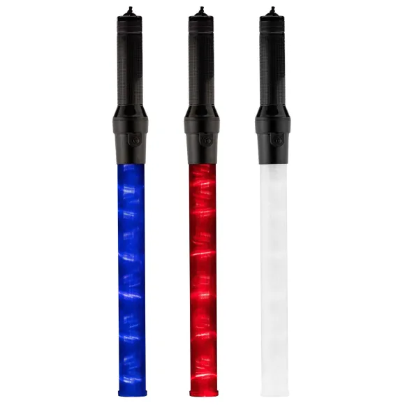 Bâton lumineux clignotant rouge ou bleu à piles