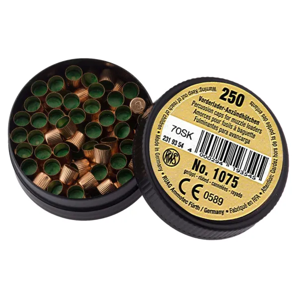 Boîte de 250 amorces cannelées poudre noire - N°1075 250 amorces cannelées