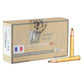 Cartouches à percussion centrale Sologne 9.3 x 74 R Cal. 9,3 X 74R  type NOSLER PARTITION