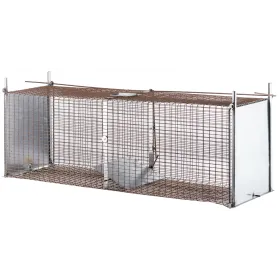 Boîte à fauves fixe 2 entrées Cage 102 cm