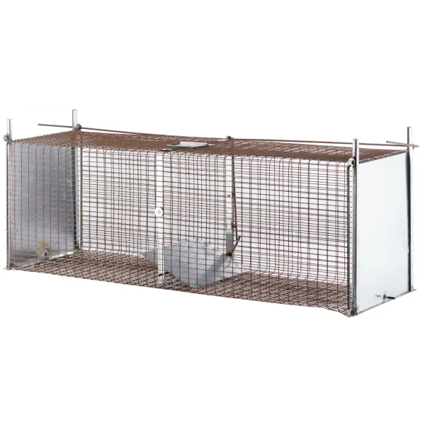 Boîte à fauves fixe 2 entrées Cage 102 cm