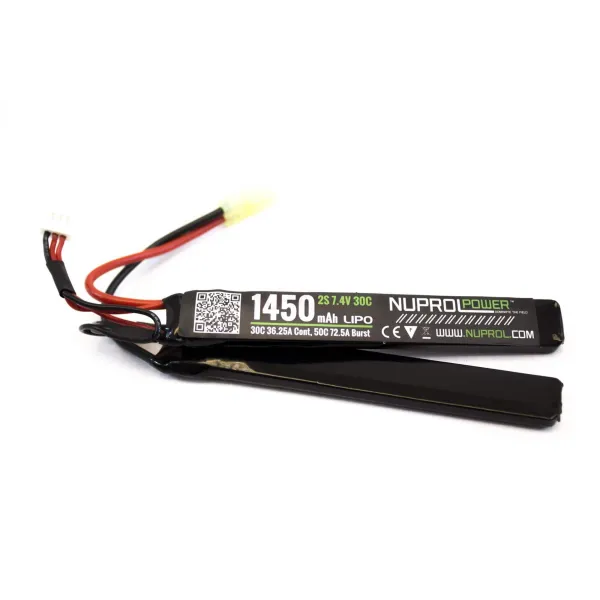 Batterie LiPo 2 éléments 7,4 v/1450 mAh 30C 1450 mAh 30C - Connecteurs Mini Tamiya