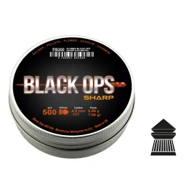 Boîte de 500 plombs Black Ops Sharp à tête pointue cal. 4.5 mm Plombs Black Ops
