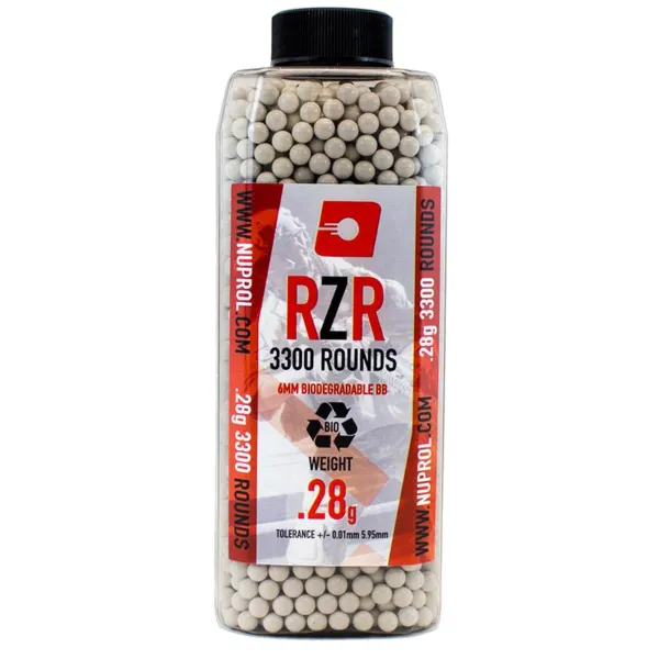 Billes Airsoft 6mm RZR 0.28g BIO bouteille 3500 bbs 0,28g