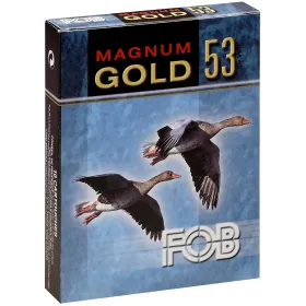 Cartouches Fob Gold 53 Magnum - Cal. 12/76 FOB GOLD 53 Magnum Cal. 12-76, culot de 23, 53 gr, N°2 doré