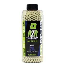 Billes Airsoft 6mm RZR 0.20g bouteilles 3500 bbs TRACER vertes 0,20g VERTE